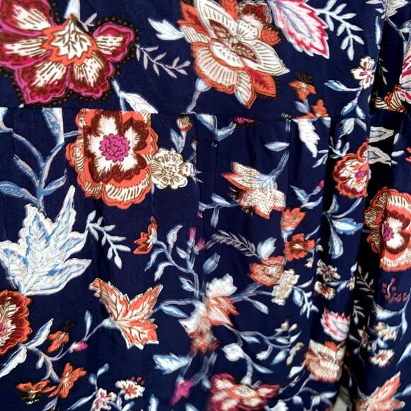 Old Navy Maxi Dress Women's Size Medium Blue Floral Ruffle Bottom * - Picture 5 of 9